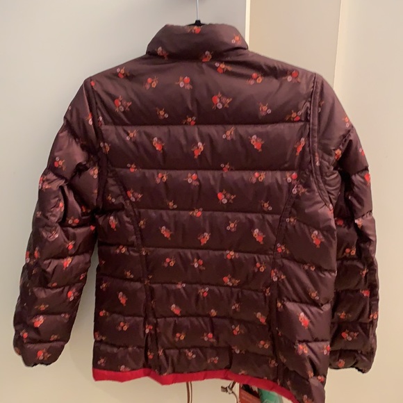 Coach women reversible goose down jacket red/ brown floral - Picture 4 of 9